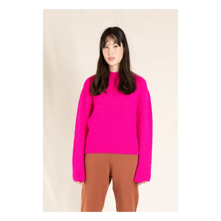 Pullover Merinowolle Lona | Neonrosa- Produktbild Nr. 3