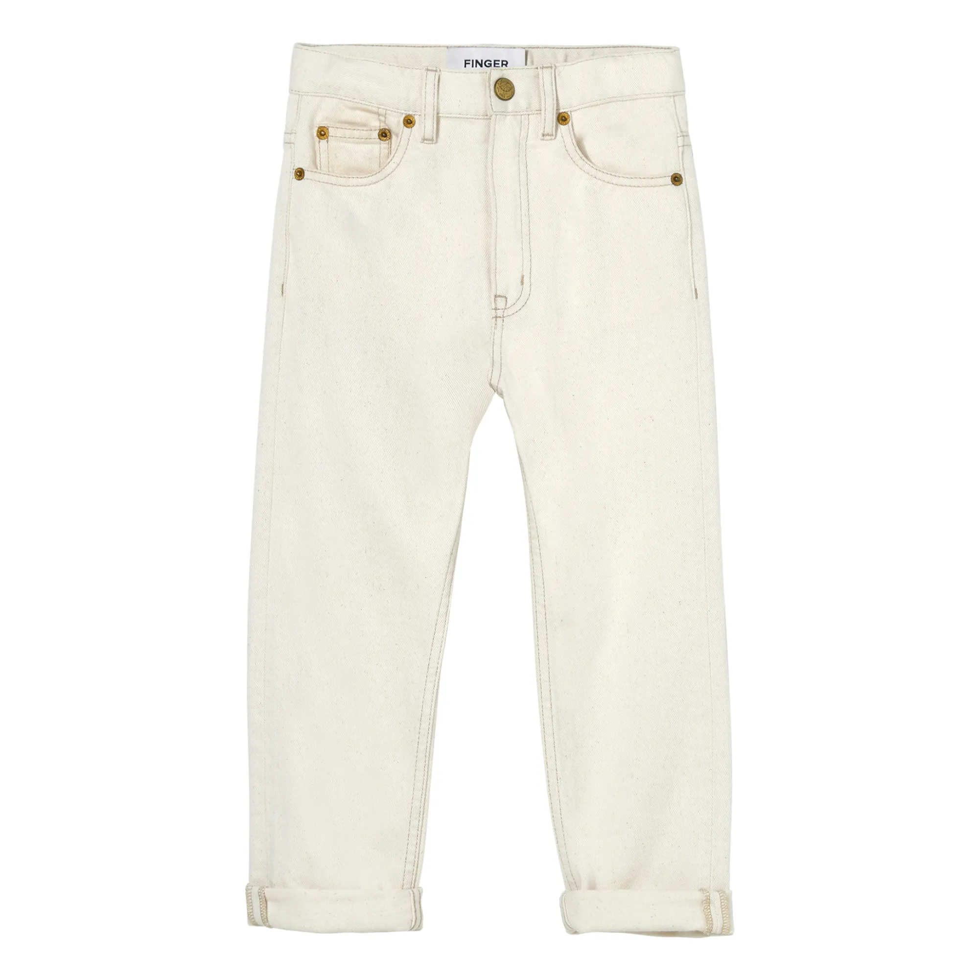Finger In The Nose Ecru Ollibis Tapered Jeans