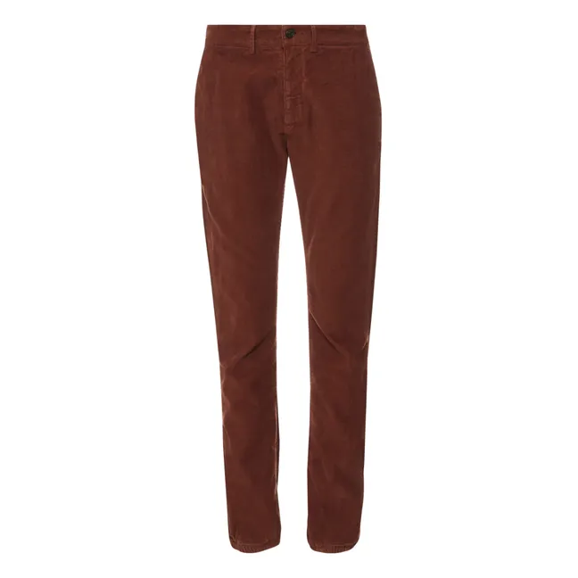 Skater Elastic Waist Corduroy Chino Trousers | Brown