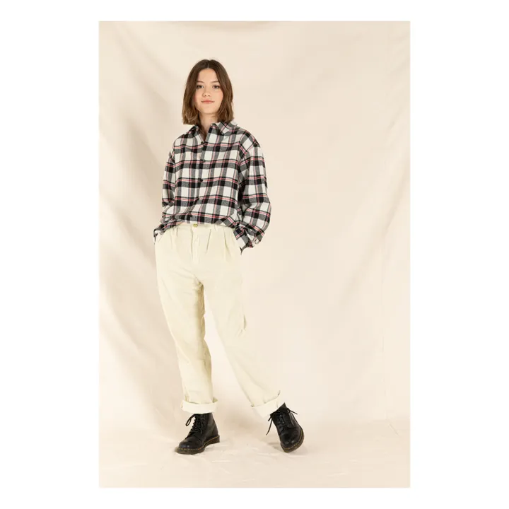 Jeans Cropped, in velluto a costine, modello: Lucy | Blanc/Écru- Immagine del prodotto n°1