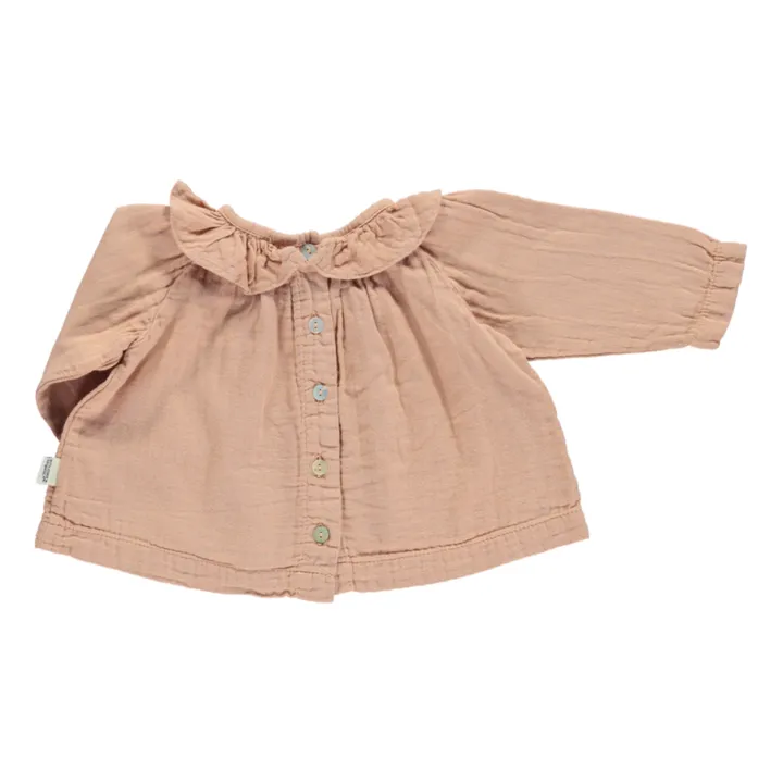 Charm Double Cotton Muslin Blouse | Dusty Pink- Product image n°2