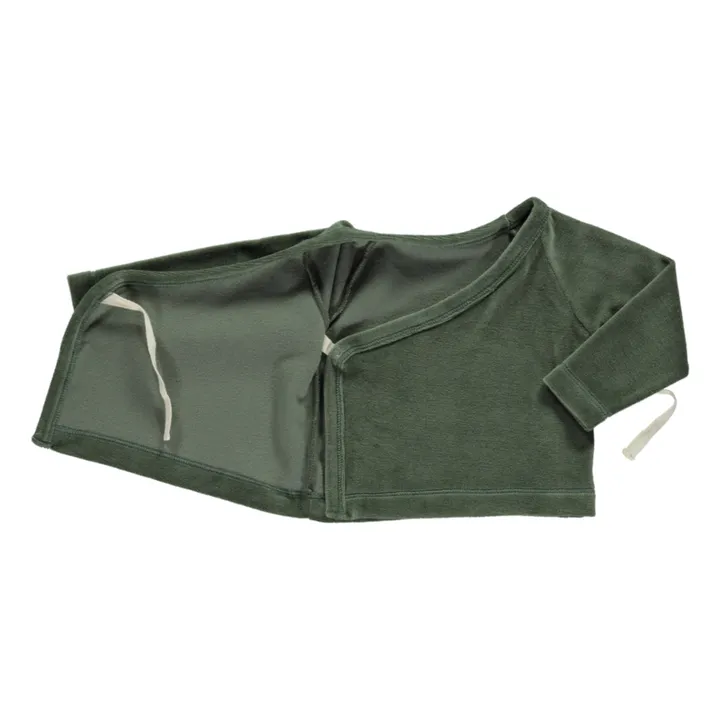 Crocu Velvet Wrap Over Top | Chrome green- Product image n°4