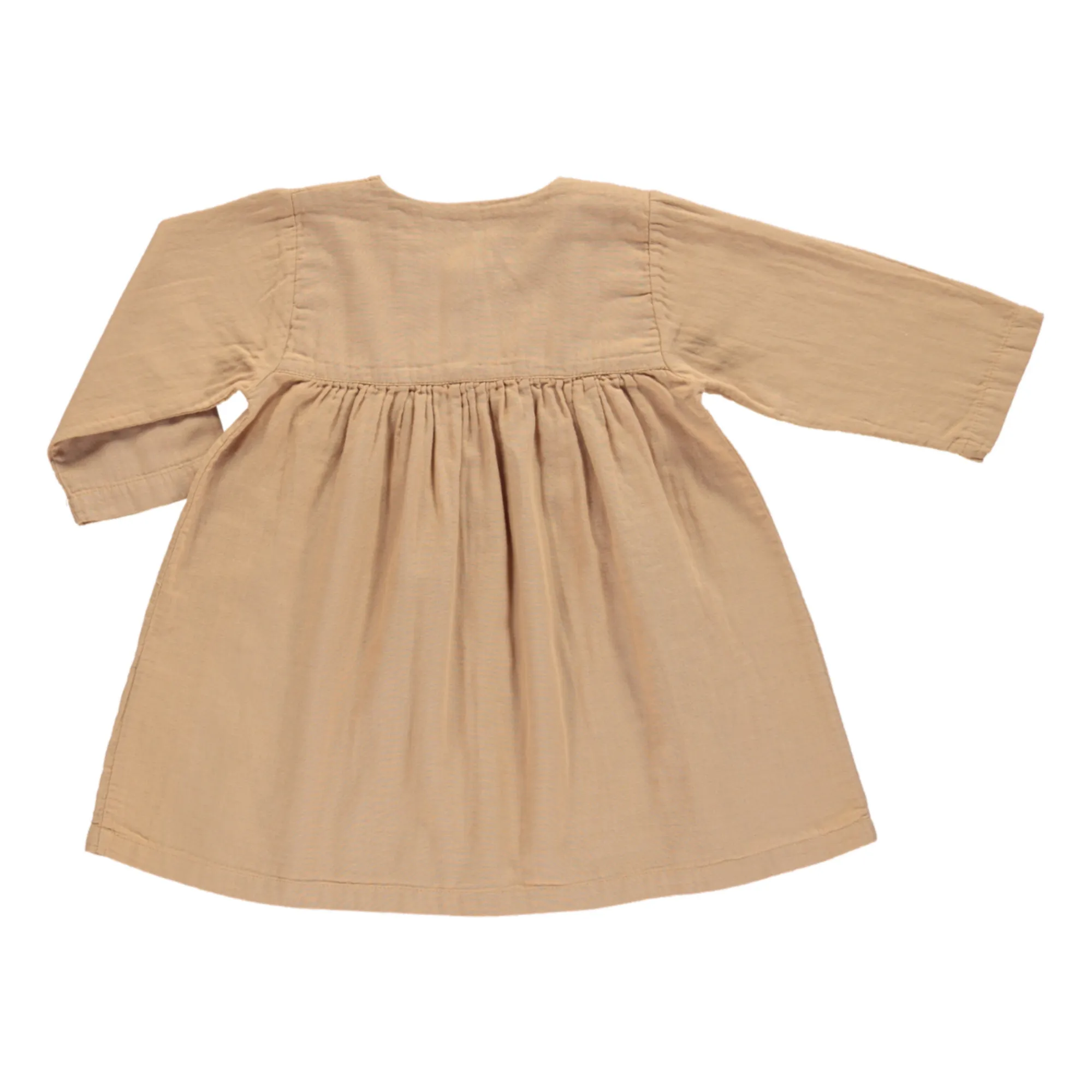 Aubepine Double Cotton Muslin Dress | Camel- Product image n°1