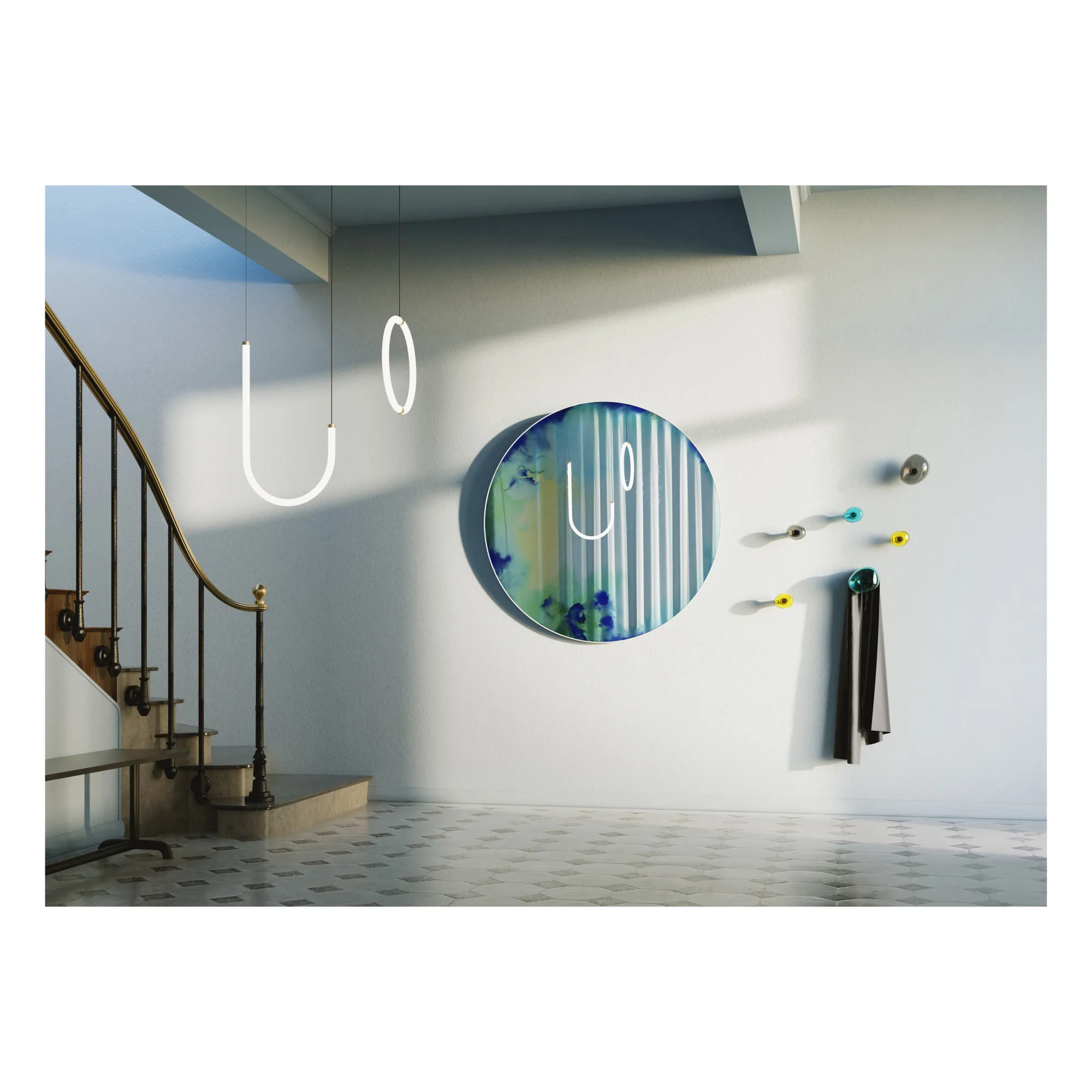 Bubble small glass hook - Coral | Coral- Product image n°1