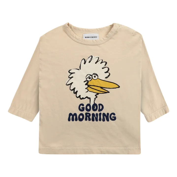 Camiseta de algodón orgánico Mascota Bebé | Beige- Imagen del producto n°0