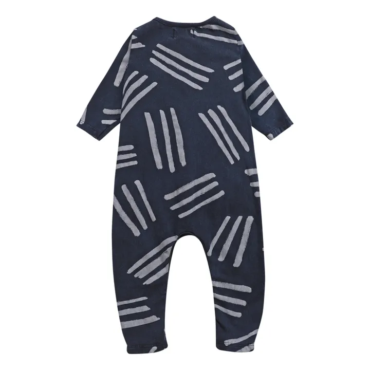 Organic Fleece Baby Jumpsuit | Midnight blue- Product image n°3