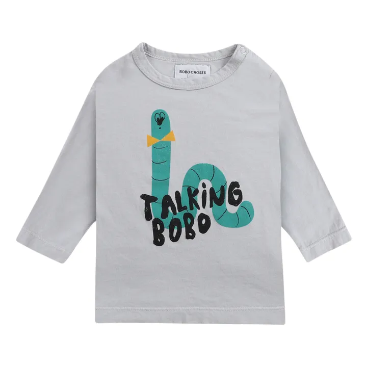 Camiseta de algodón orgánico Lombriz Bebé | Gris Claro- Imagen del producto n°0