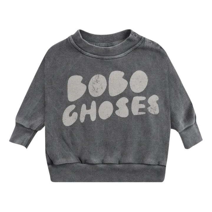 Baby-Sweatshirt Bio-Baumwolle Bobo Choses | Grau- Produktbild Nr. 0