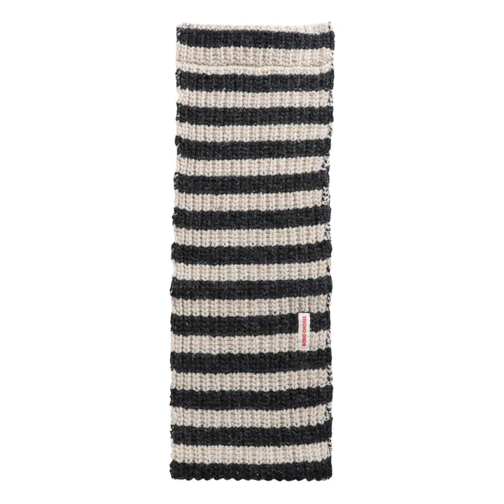 Bufanda de tubo de lana a rayas | Crudo- Imagen del producto n°0