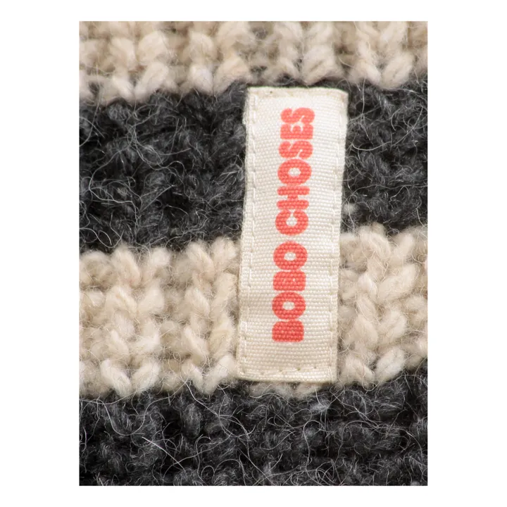 Bufanda de tubo de lana a rayas | Crudo- Imagen del producto n°1