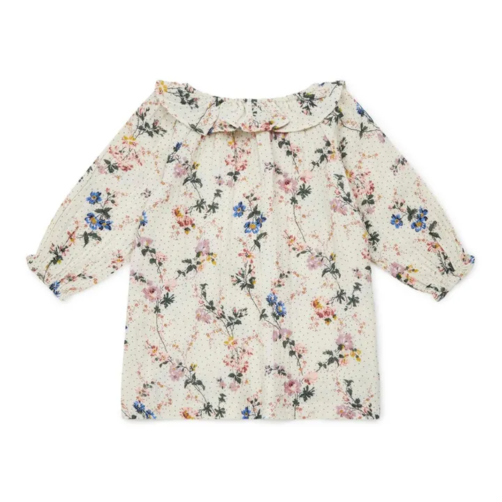Damour Floral Cotton Muslin Dress | Ecru- Product image n°2