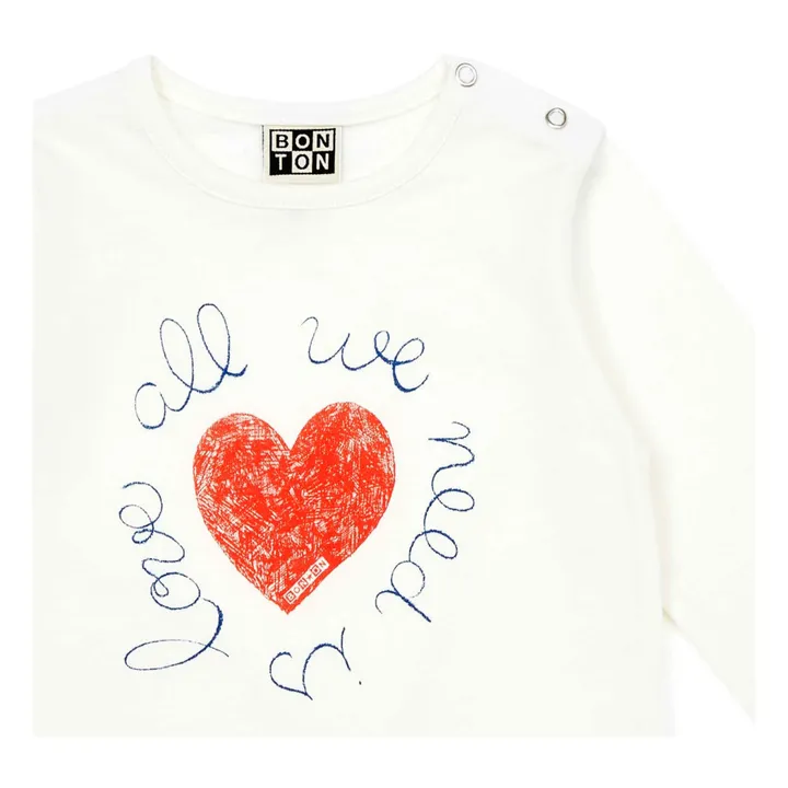 T-Shirt Coton Bio Love | Ecru- Immagine del prodotto n°1