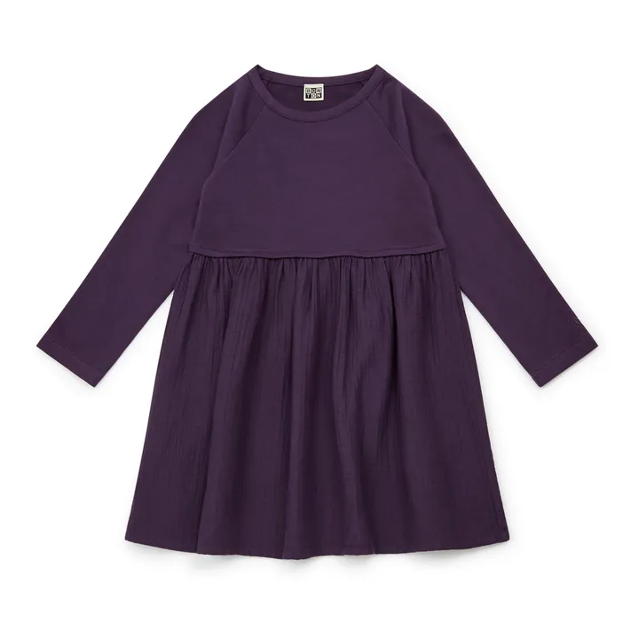 Vestido de terciopelo de algodón orgánico Mail | Violeta- Imagen del producto n°0
