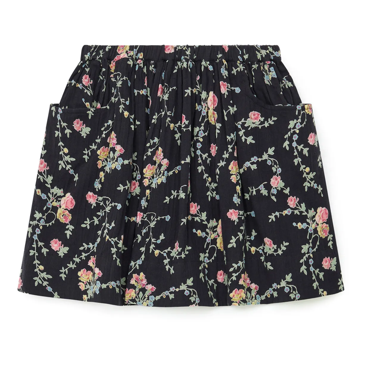 Bonton Midnight Blue Dictée Organic Cotton Muslin Skirt