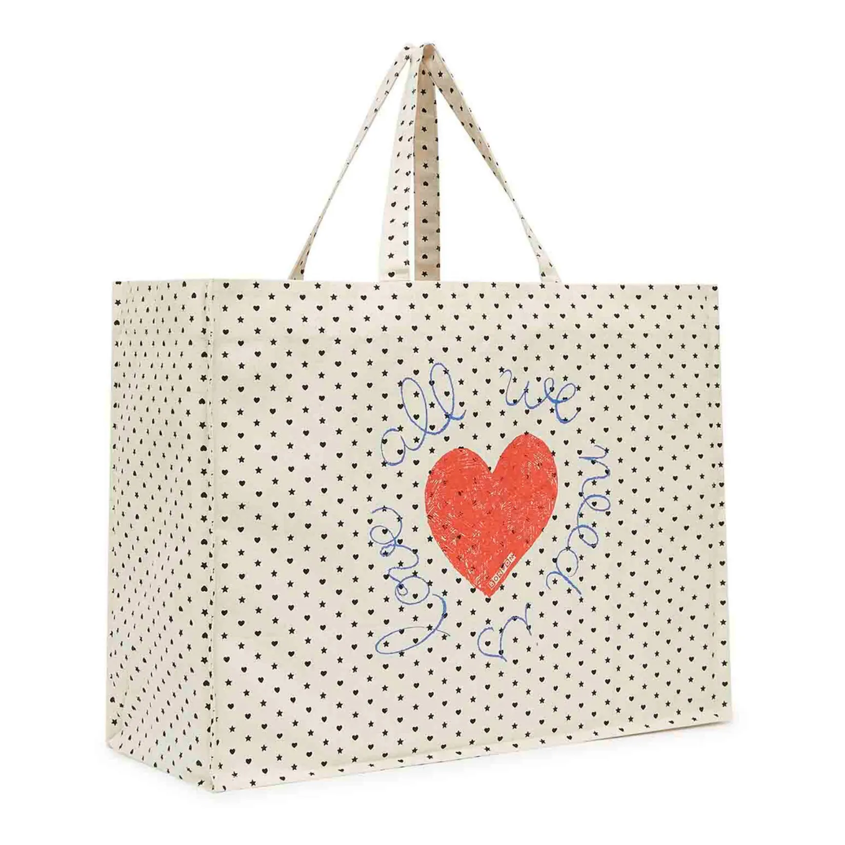 Bonton Cabas Etoiles Love Ecru Smallable