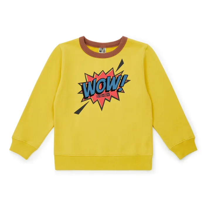 Sweatshirt Bio-Baumwolle Wow | Ocker- Produktbild Nr. 0