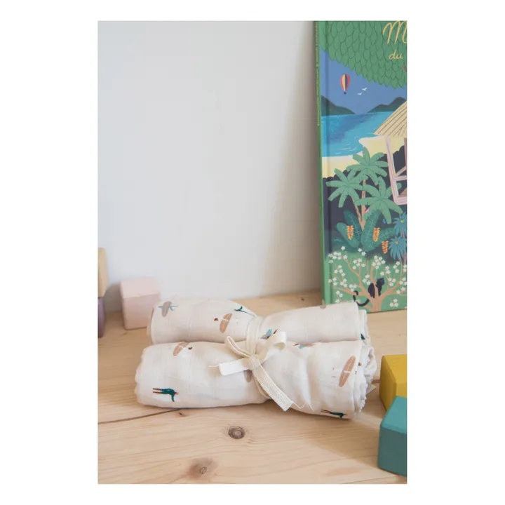 Cotton Muslin Swaddling Cloths - Set of 2 | White- Product image n°1