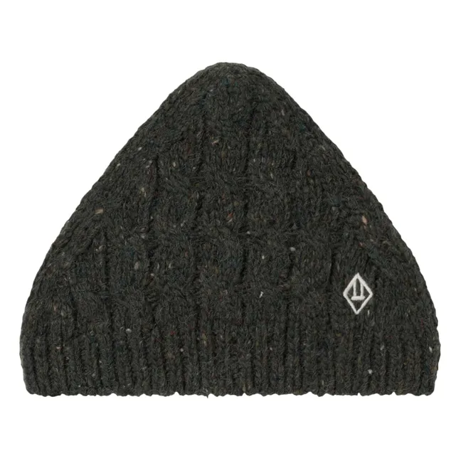 Pony Wool and Alpaca Cable Knit Beanie | Charcoal grey