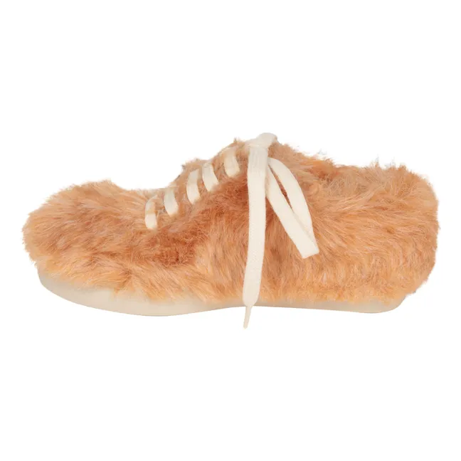 Sneakers Schnürsenkel Fellimitat Bunny | Kamelbraun
