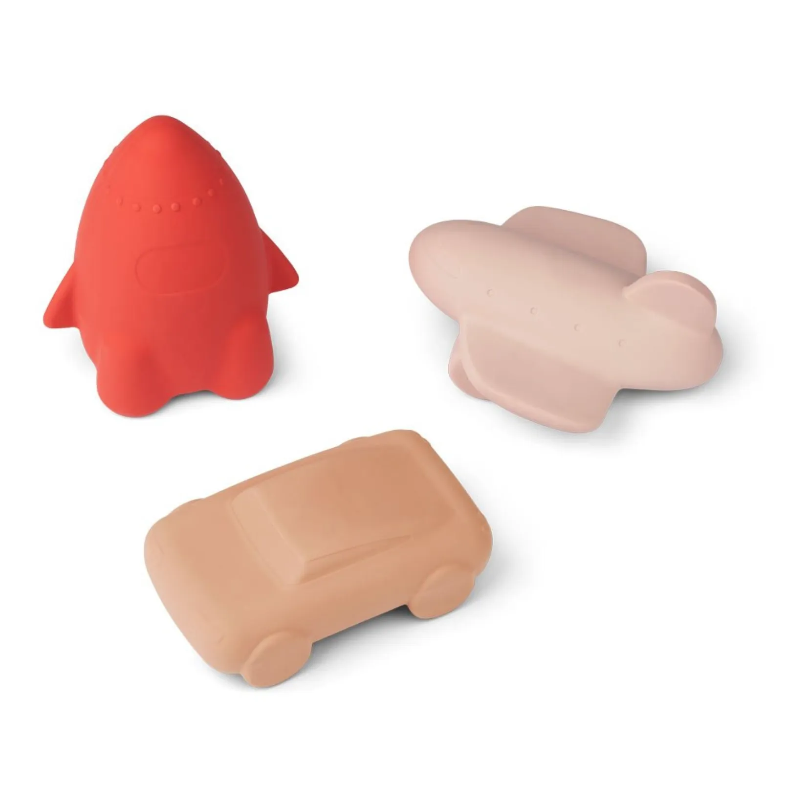 Liewood Dusty Pink Jacob Natural Rubber Toys - Set Of 3