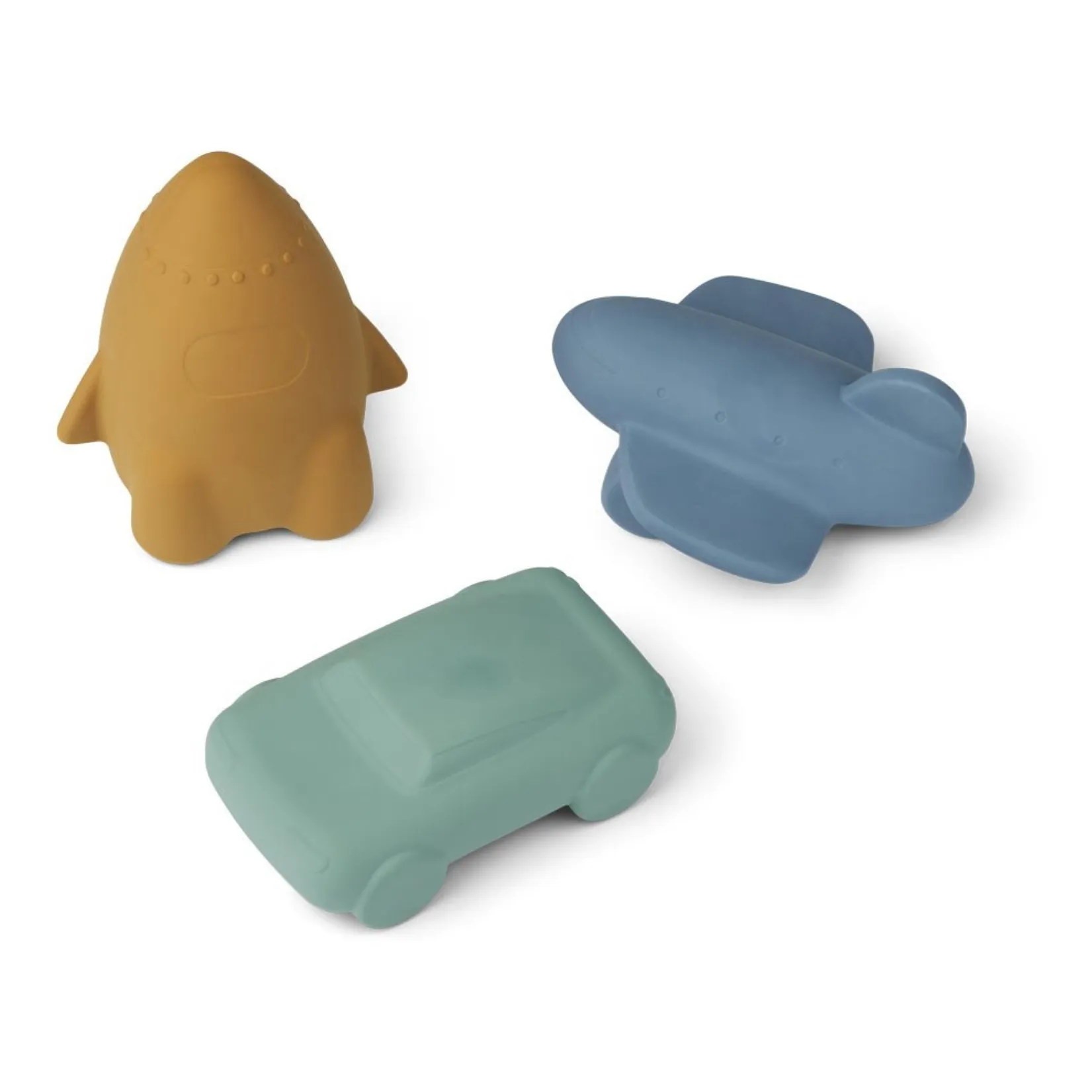 Liewood Blue Multi Mix Jacob Natural Rubber Toys - Set Of 3