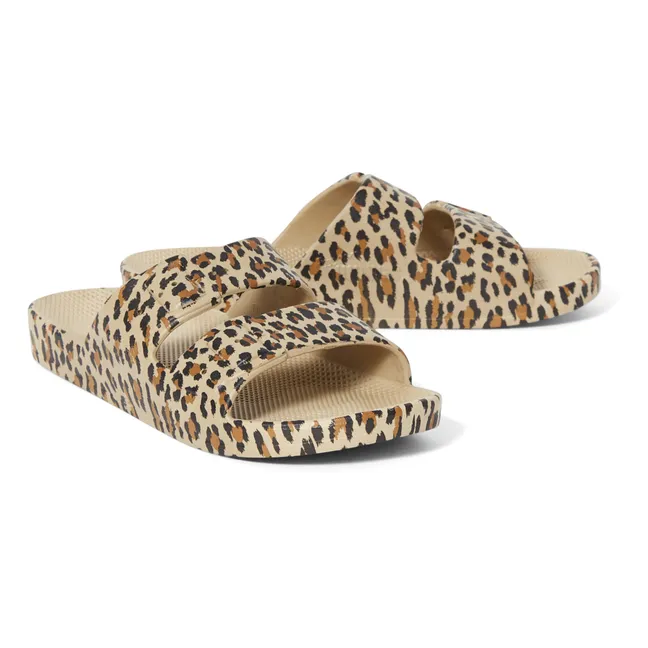Wildcat Print Sandals | Beige