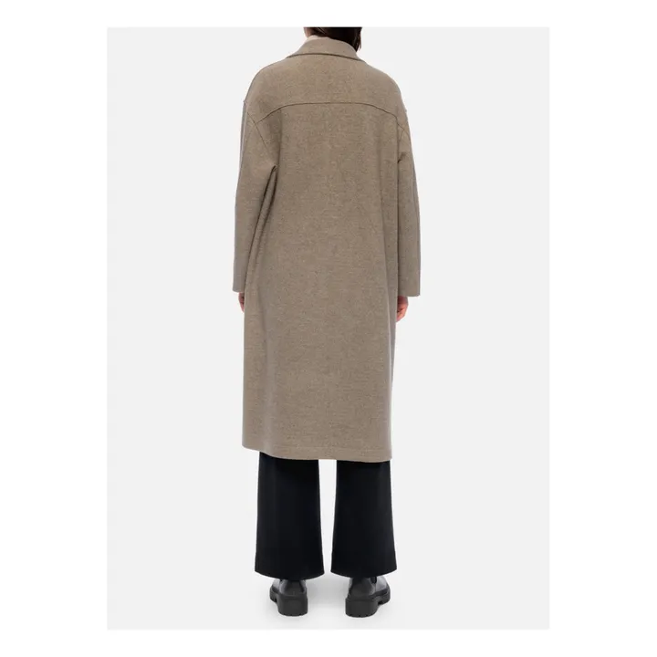 Cappotto lungo, in lana bollita | Beige color naturale- Immagine del prodotto n°3