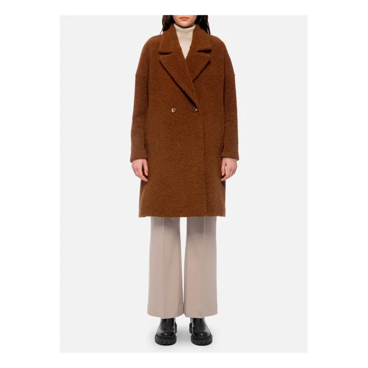Cappotto, modello: Oversize, in lana bouclette | Caramello- Immagine del prodotto n°1