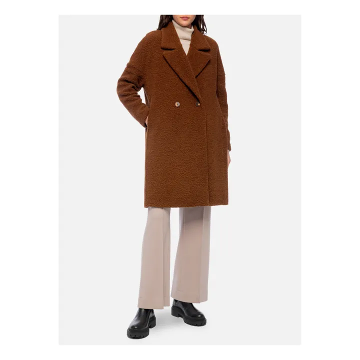 Cappotto, modello: Oversize, in lana bouclette | Caramello- Immagine del prodotto n°4