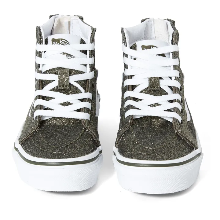Glitter SK8-Hi Zip High-top Sneakers | Khaki- Product image n°3