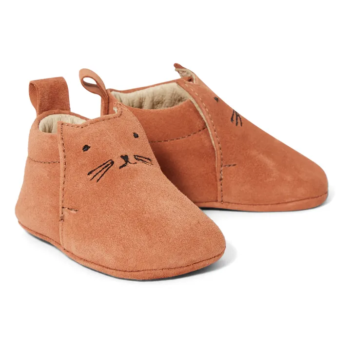 Leather Cat Booties | Camel- Product image n°1