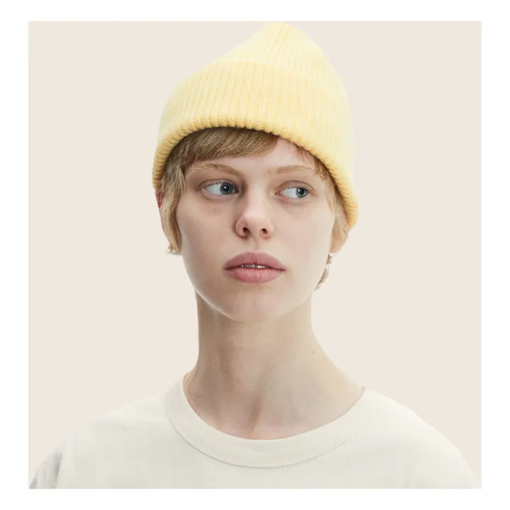 Cappello in lana e angora | Giallo- Immagine del prodotto n°1