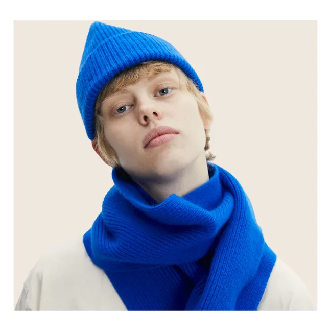 Cappello in lana e angora | Blu reale