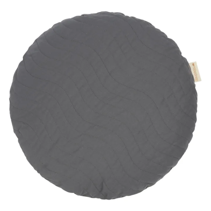 Rundes Kissen aus Bio-Baumwolle Sitges | Grau- Produktbild Nr. 0