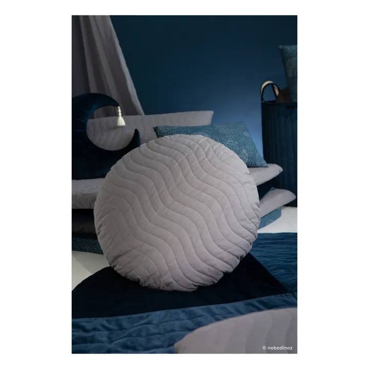 Rundes Kissen aus Bio-Baumwolle Sitges | Grau- Produktbild Nr. 1
