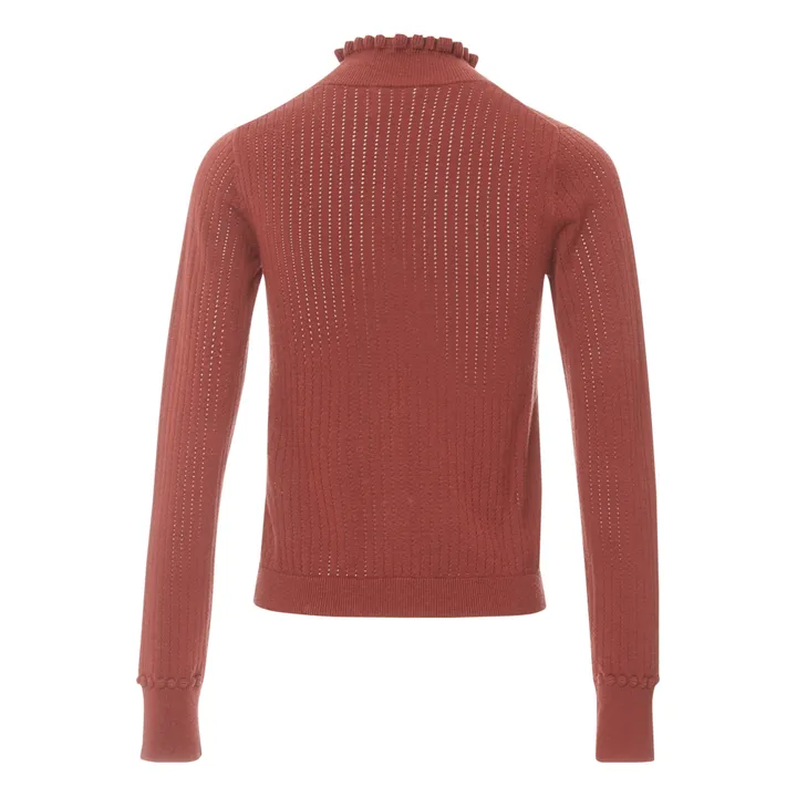 Jersey de lana Pointelle | Burdeos- Imagen del producto n°3