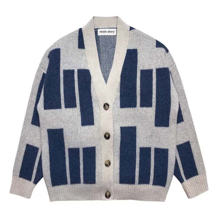 Recycled Wool Cardigan | Blue- Product image n°0