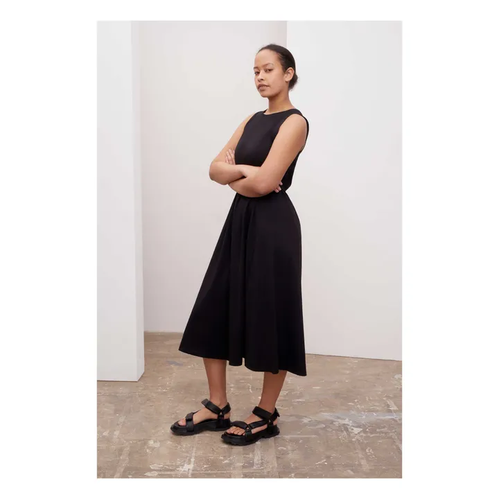 Organic Cotton Tank Swing Dress | Black- Product image n°3
