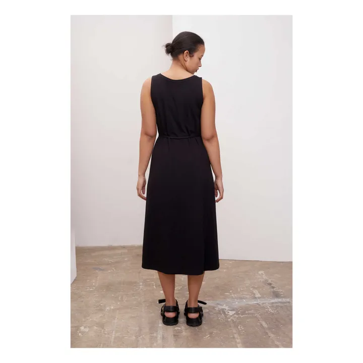 Organic Cotton Tank Swing Dress | Black- Product image n°4
