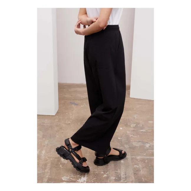 Pantaloni, modello: Wide, in cotone bio | Nero