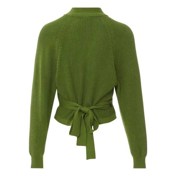 Kowtow Composure Organic Cotton Cardigan Green Smallable