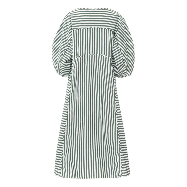 Kleid Sculptured Streifen Bio-Baumwolle | Grün- Produktbild Nr. 5