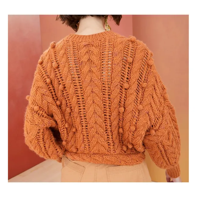 Pullover Caterina Bubble Merino | Orange