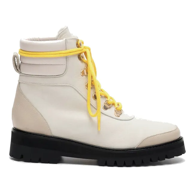 Solveig Lace-Up Boots | Cream