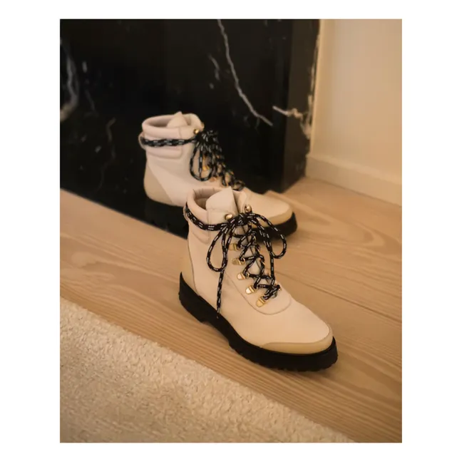 Solveig Lace-Up Boots | Cream