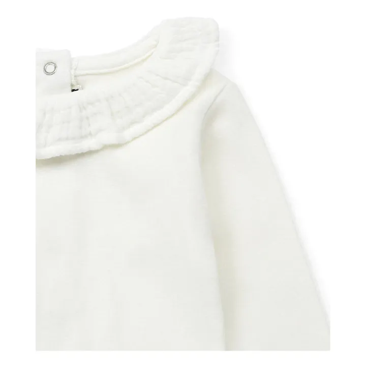 Mail Organic Cotton Collar Babygrow | Ecru- Product image n°1