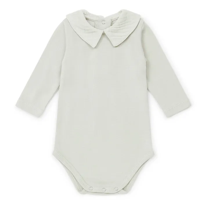 Mail Organic Cotton Collar Babygrow | Light grey- Product image n°0