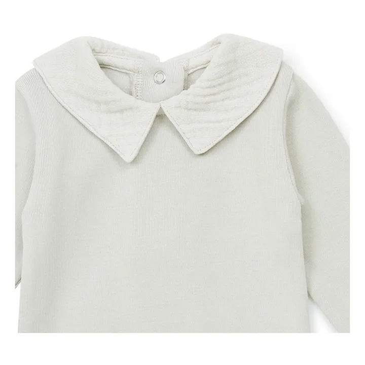 Mail Organic Cotton Collar Babygrow | Light grey- Product image n°1