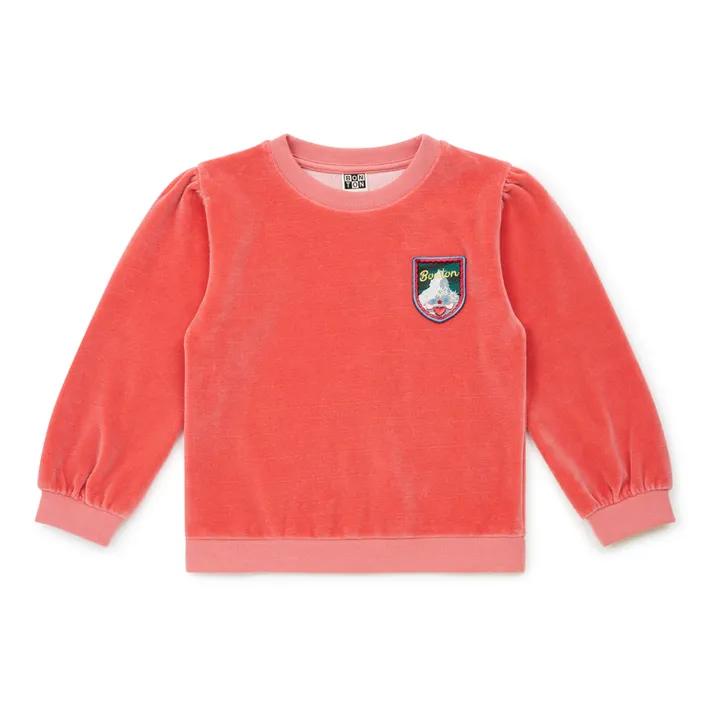 Organic Cotton Velvet Sweatshirt | Pink- Product image n°0