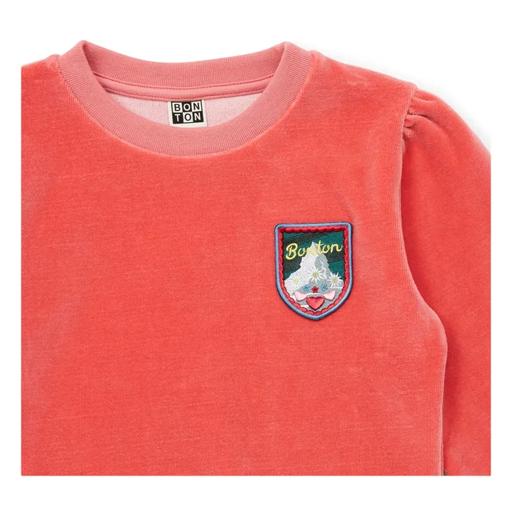 Organic Cotton Velvet Sweatshirt | Pink- Product image n°1